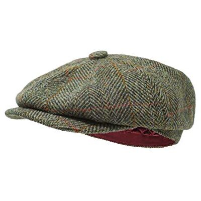 Scott Boné estilo Newsboy Lomond 100% lã tecida à mão Harris Tweed resistente à água Scott Boné estilo Newsboy Lomond 100% lã tecida à mão Harris Tweed resistente à água