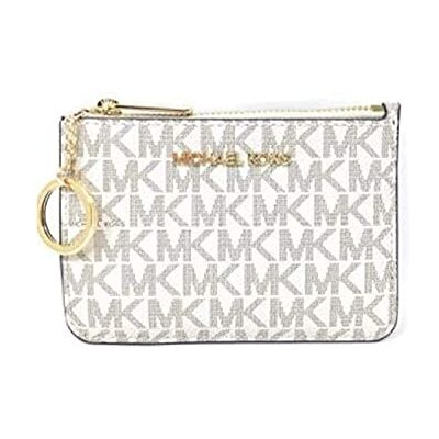 Michael Kors Jet Set Travel pequeno Top Zip porta-moedas com suporte de identificação, sarja revestida de PVC Michael Kors Jet Set Travel pequeno Top Zip porta-moedas com suporte de identificação, sarja revestida de PVC