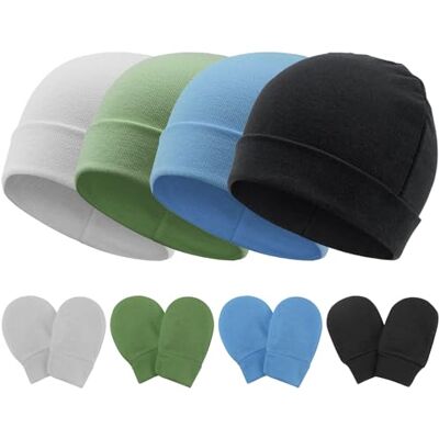 DRESHOW Bebé gorro e luvas para bebé recém-nascido bebé beanie chapéu para bebés crianças gorros DRESHOW Bebé gorro e luvas para bebé recém-nascido bebé beanie chapéu para bebés crianças gorros