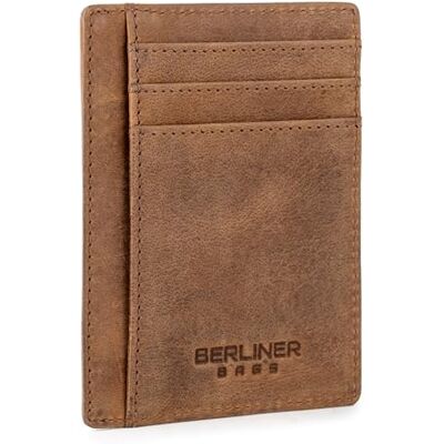 Berliner Bags Porta-cartões Karl de pele para homem, carteira slim RFID com janela para DNI Marrón, Billetera De Cuero De Búfalo, Slim, Más De 6 Tarjetas, Bolsillo Oculto, Protección NFC, Estilo Vintage Elegante Berliner Bags Porta-cartões Karl de pele para homem, carteira slim RFID com janela para DNI Marrón, Billetera De Cuero De Búfalo, Slim, Más De 6 Tarjetas, Bolsillo Oculto, Protección NFC, Estilo Vintage Elegante