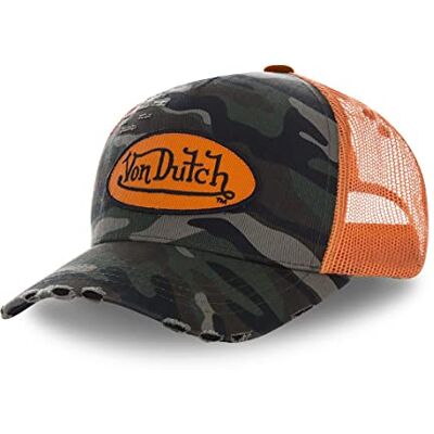 Von Dutch Bonés para homem e mulher, Trucker Camo, verde B Unissexo, adulto 55,5-60 cm, fecho snapback, malha rígida, viseira curva, streetwear Von Dutch Bonés para homem e mulher, Trucker Camo, verde B Unissexo, adulto 55,5-60 cm, fecho snapback, malha rígida, viseira curva, streetwear