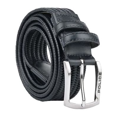 Police Cinto Trançado Elástico para Homem, de Pele Genuína, Confortável e Ajustável, 3,5 cm de Largura, Inclui Caixa de Presente Police Cinto Trançado Elástico para Homem, de Pele Genuína, Confortável e Ajustável, 3,5 cm de Largura, Inclui Caixa de Presente