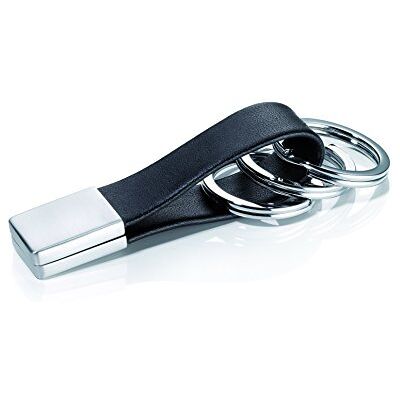 TROIKA Twister KRG649/LE Porta-chaves com fecho Twist 3 anéis, couro/metal, preto, -original TROIKA Twister KRG649/LE Porta-chaves com fecho Twist 3 anéis, couro/metal, preto, -original