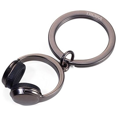 TROIKA Headphone Porta-chaves com auriculares (metal fundido/silicone, tendência: música, ouvir, cor cinzenta TROIKA Headphone Porta-chaves com auriculares (metal fundido/silicone, tendência: música, ouvir, cor cinzenta