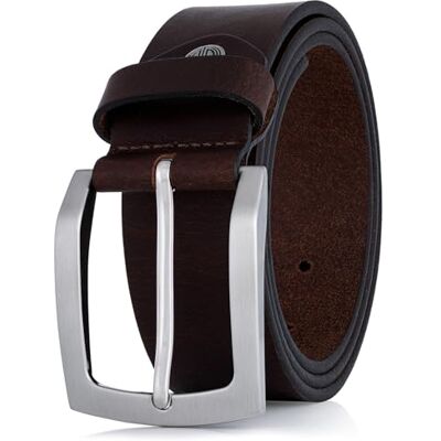 Lindenmann Cinto de couro para homem, 40 mm de largura, cinto de couro bovino preto Lindenmann Cinto de couro para homem, 40 mm de largura, cinto de couro bovino preto