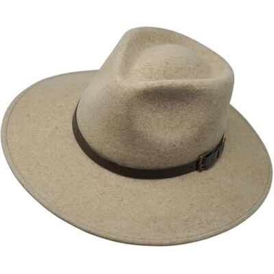 Scott Premium Lewis Chapéu fedora de aba larga 100% feltro de lã, resistente à água faixa de couro aveia 58 cm (M), castanho claro, M, Castanho claro Scott Premium Lewis Chapéu fedora de aba larga 100% feltro de lã, resistente à água faixa de couro aveia 58 cm (M), castanho claro, M, Castanho claro