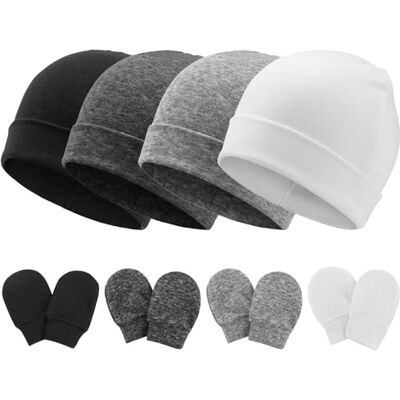 DRESHOW Bebé gorro e luvas para bebé recém-nascido bebé beanie chapéu para bebés crianças gorros DRESHOW Bebé gorro e luvas para bebé recém-nascido bebé beanie chapéu para bebés crianças gorros