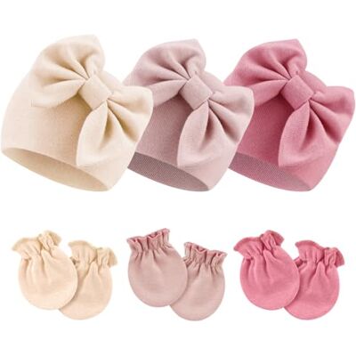 DRESHOW Chapéus e bonés e luvas para bebé recém-nascido bebé beanie chapéu para bebés meninas meninos gorros 0-6 meses Gorro de Bebé con Lazo, Suave, Amigable con la piel, para 0-6 Meses, Gorro de Hospital para Bebés DRESHOW Chapéus e bonés e luvas para bebé recém-nascido bebé beanie chapéu para bebés meninas meninos gorros 0-6 meses Gorro de Bebé con Lazo, Suave, Amigable con la piel, para 0-6 Meses, Gorro de Hospital para Bebés