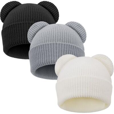 DRESHOW Toddler Beanie gorro inverno bebés soft kit orelhas de urso adoráveis chapéu para meninos meninas gorro quente beanies para 0-24 meses DRESHOW Toddler Beanie gorro inverno bebés soft kit orelhas de urso adoráveis chapéu para meninos meninas gorro quente beanies para 0-24 meses