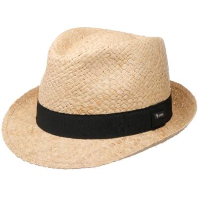 LIPODO Chapéu de raafia antigo Trilby mulher/homem Made in Italy Sol verão praia com faixa de gorgorão primavera / verão LIPODO Chapéu de raafia antigo Trilby mulher/homem Made in Italy Sol verão praia com faixa de gorgorão primavera / verão