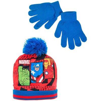 Marvel Avengers gorro e luvas para crianças, conjunto de inverno para crianças, gorro e luvas dos veningadores, acessórios de inverno infantil azul Marvel Avengers gorro e luvas para crianças, conjunto de inverno para crianças, gorro e luvas dos veningadores, acessórios de inverno infantil azul