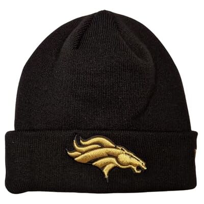New Era NFL Gorro boné boné boné de inverno futebol americano logótipo dourado da equipa preto New Era NFL Gorro boné boné boné de inverno futebol americano logótipo dourado da equipa preto