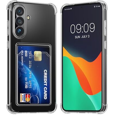 kwmobile Capa compatível com Samsung Galaxy S26 capa transparente com porta-cartões capa com carteira com espaço para cartões transparente kwmobile Capa compatível com Samsung Galaxy S26 capa transparente com porta-cartões capa com carteira com espaço para cartões transparente