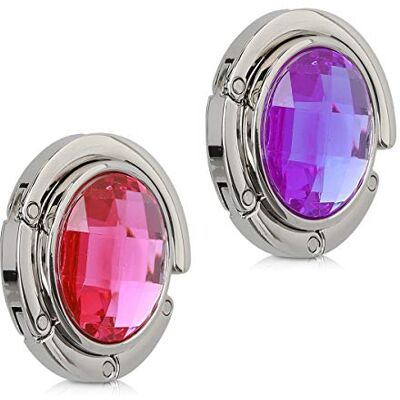 kwmobile 2 x ganchos de bolso para mesa ganchos portáteis com gancho suporte de mesa para saco casaco guarda-chuva diamantes kwmobile 2 x ganchos de bolso para mesa ganchos portáteis com gancho suporte de mesa para saco casaco guarda-chuva diamantes