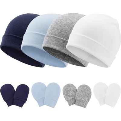 DRESHOW Bebé gorro e luvas para bebé recém-nascido bebé beanie chapéu para bebés crianças gorros DRESHOW Bebé gorro e luvas para bebé recém-nascido bebé beanie chapéu para bebés crianças gorros
