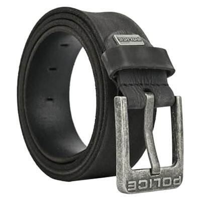 Police Cinto de homem de pele autêntica, fivela sem níquel, pode ser encurtado, efeito vintage, Old Fashion com caixa Police Cinto de homem de pele autêntica, fivela sem níquel, pode ser encurtado, efeito vintage, Old Fashion com caixa