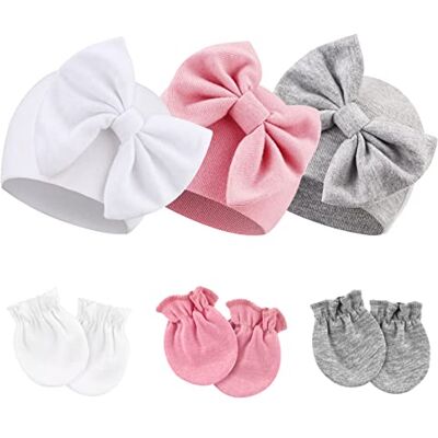 DRESHOW Chapéus e bonés e luvas para bebé recém-nascido bebé beanie chapéu para bebés meninas meninos gorros 0-6 meses Gorro de Bebé con Lazo, Suave, Amigable con la piel, para 0-6 Meses, Gorro de Hospital para Bebés DRESHOW Chapéus e bonés e luvas para bebé recém-nascido bebé beanie chapéu para bebés meninas meninos gorros 0-6 meses Gorro de Bebé con Lazo, Suave, Amigable con la piel, para 0-6 Meses, Gorro de Hospital para Bebés