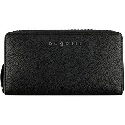 bugatti Carteira bonita, fecho de correr liso, pele de vaca, RFID, Preto, Tamanho único, Elegante bugatti Carteira bonita, fecho de correr liso, pele de vaca, RFID, Preto, Tamanho único, Elegante
