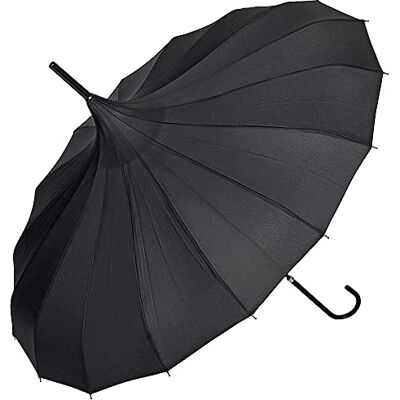 VON LILIENFELD Guarda-chuva de chuva longo qualidade grande sombrinha nupcial casamento pagode Fabienne preto VON LILIENFELD Guarda-chuva de chuva longo qualidade grande sombrinha nupcial casamento pagode Fabienne preto