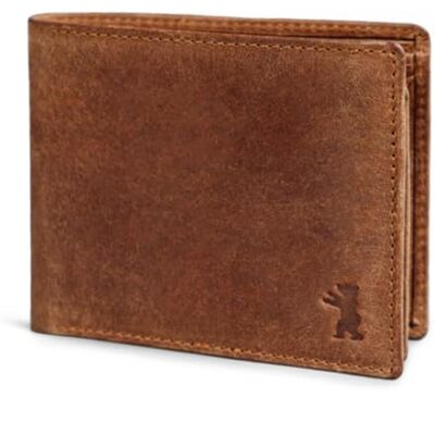 Berliner Bags Carteira Slim de pele autêntica para homem, porta-moedas Castanho, carteira de couro de búfalo, 4 cartões, 3 compartimentos, carrinho de mesa, proteção RFID, vintage, elegante Berliner Bags Carteira Slim de pele autêntica para homem, porta-moedas Castanho, carteira de couro de búfalo, 4 cartões, 3 compartimentos, carrinho de mesa, proteção RFID, vintage, elegante