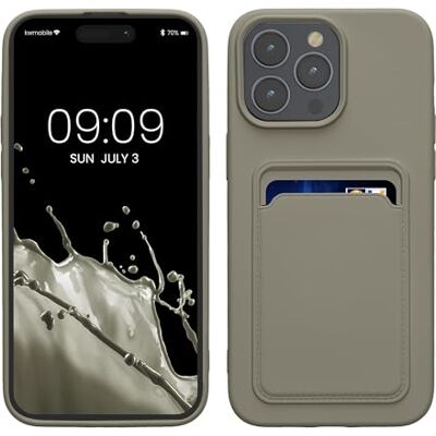 kwmobile Capa Carteira Compatível com iPhone 15 Pro MAX Capa com Porta Cartões Carcaça Carteira Protetora com Espaço para Cartão Cinza Claro Fosco kwmobile Capa Carteira Compatível com iPhone 15 Pro MAX Capa com Porta Cartões Carcaça Carteira Protetora com Espaço para Cartão Cinza Claro Fosco