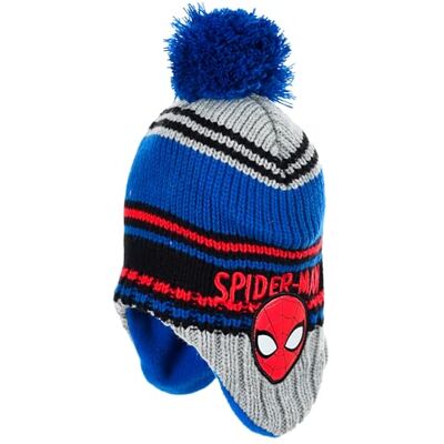 Marvel Homem-Aranha gorro de inverno para crianças, design do Homem-Aranha com orelhas, pompom, cor azul, quente, forro polar, artigo licenciado, presente para crianças Marvel Homem-Aranha gorro de inverno para crianças, design do Homem-Aranha com orelhas, pompom, cor azul, quente, forro polar, artigo licenciado, presente para crianças