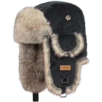 Barts Gorro de aviador Rib Bomber gorro de inverno gorro de pele de malha elástica ajustável quente Barts Gorro de aviador Rib Bomber gorro de inverno gorro de pele de malha elástica ajustável quente