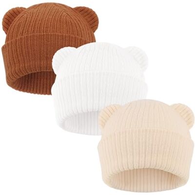 DRESHOW Toddler Beanie gorro inverno bebés soft kit orelhas de urso adoráveis chapéu para meninos meninas gorro quente beanies para 0-24 meses DRESHOW Toddler Beanie gorro inverno bebés soft kit orelhas de urso adoráveis chapéu para meninos meninas gorro quente beanies para 0-24 meses