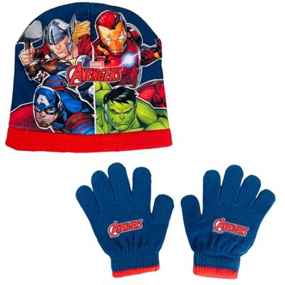 Marvel Avengers gorro e luvas para crianças, conjunto de inverno para crianças, acessórios de inverno infantil dos vengadores Thor Hulk Iron Man e Capitão América azul Marvel Avengers gorro e luvas para crianças, conjunto de inverno para crianças, acessórios de inverno infantil dos vengadores Thor Hulk Iron Man e Capitão América azul