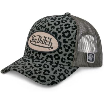 Von Dutch Boné para homem e mulher Leopard, boné Trucker ajustável Von Dutch Boné para homem e mulher Leopard, boné Trucker ajustável