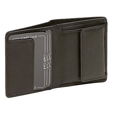 LEAS Carteira pequena para senhores carteira para senhoras, pele autêntica, preto Mini-Edition'' LEAS Carteira pequena para senhores carteira para senhoras, pele autêntica, preto Mini-Edition''