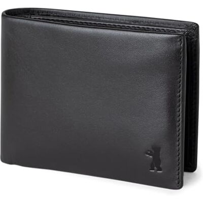 Berliner Bags Carteira de pele autêntica para homem, porta-moedas Preto, carteira de couro, 6 cartões, 2 compartimentos, janela DNI, carrinho de mesa, proteção NFC, compacto e elegante Berliner Bags Carteira de pele autêntica para homem, porta-moedas Preto, carteira de couro, 6 cartões, 2 compartimentos, janela DNI, carrinho de mesa, proteção NFC, compacto e elegante