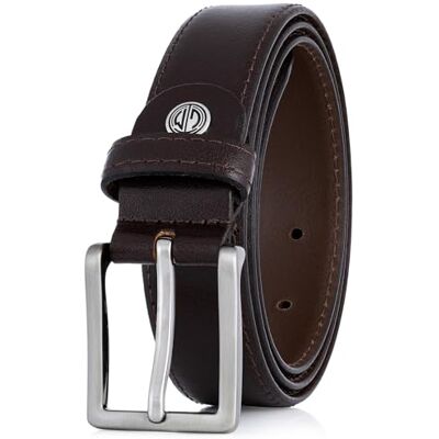 Lindenmann - Cinto de couro homem, couro, castanho escuro, 30 mm, 919 Lindenmann - Cinto de couro homem, couro, castanho escuro, 30 mm, 919