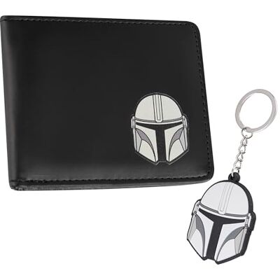 Disney The Mandalorian Set de Carteira e Porta-chaves para Homem e Adolescentes com Ranhuras para Cartões Carteira de Homem Presentes de Natal Disney The Mandalorian Set de Carteira e Porta-chaves para Homem e Adolescentes com Ranhuras para Cartões Carteira de Homem Presentes de Natal
