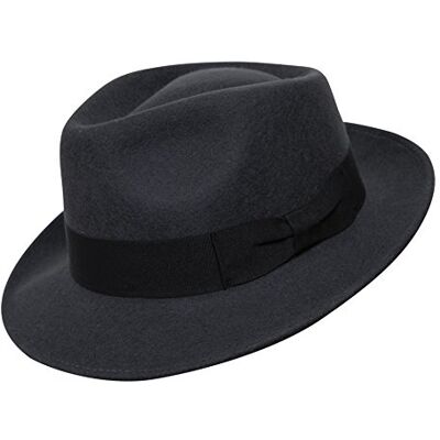 Scott B&S Premium Doyle – Chapéu de lágrima Fedora 100% Feltro de Lã Dobrável para Viagens Resistente à Água Unisexo Scott B&S Premium Doyle – Chapéu de lágrima Fedora 100% Feltro de Lã Dobrável para Viagens Resistente à Água Unisexo