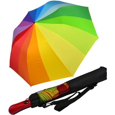 iX-brella Guarda-chuva de golfe de bolso XXL de 124 cm de fibra de vidro com automático, arco-íris, 124 cm iX-brella Guarda-chuva de golfe de bolso XXL de 124 cm de fibra de vidro com automático, arco-íris, 124 cm