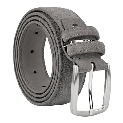 Police Cinto de camurça para homem e mulher, pele verdadeira, pode ser aparado, altura 3,5 cm Police Cinto de camurça para homem e mulher, pele verdadeira, pode ser aparado, altura 3,5 cm