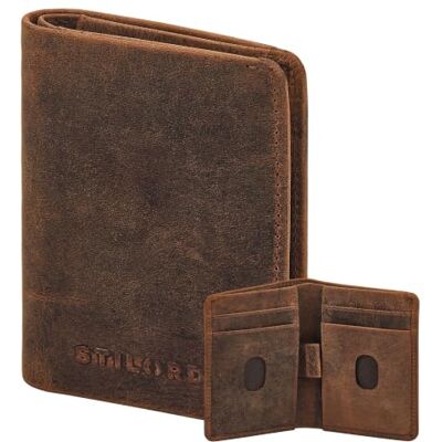STILORD " porta-cartões homem pele de couro autêntico com proteção RFID para 10 cartões como carteira homem pele sem carteira e mini porta-cartões cor: Avani castanho STILORD " porta-cartões homem pele de couro autêntico com proteção RFID para 10 cartões como carteira homem pele sem carteira e mini porta-cartões cor: Avani castanho