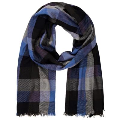 Lindenmann Cachecol masculino azul cachecol fino 100 % viscose, lenço multicolorido, tamanho único, multicolorido Lindenmann Cachecol masculino azul cachecol fino 100 % viscose, lenço multicolorido, tamanho único, multicolorido