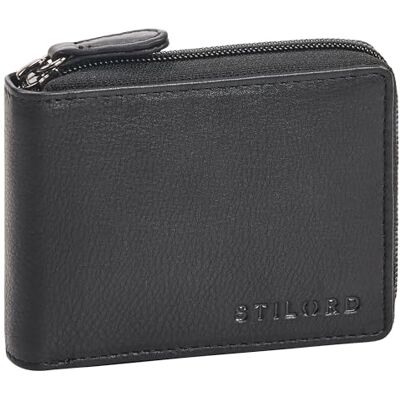 STILORD " Porta-moedas pele homem pequeno carteira mulher pele autêntica fina carteira de couro com bloqueio RFID e NFC anti-roubo Carteiras para homem e mulher cor: preto STILORD " Porta-moedas pele homem pequeno carteira mulher pele autêntica fina carteira de couro com bloqueio RFID e NFC anti-roubo Carteiras para homem e mulher cor: preto