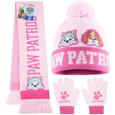 Paw Patrol Conjunto cachecol e gorro e luvas menina 3-7 anos, conjunto de inverno 3 peças, malha suave, presentes para meninas Paw Patrol Conjunto cachecol e gorro e luvas menina 3-7 anos, conjunto de inverno 3 peças, malha suave, presentes para meninas