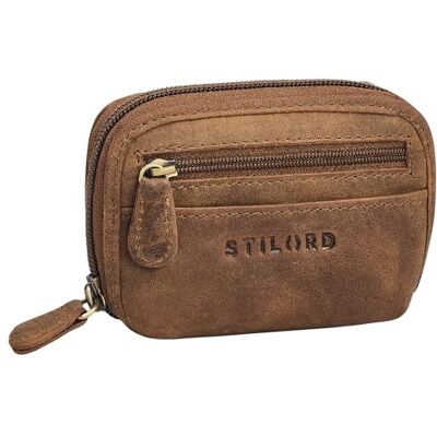 STILORD Carteira de chaves de couro para homem com vários compartimentos organizador de chaves e moedas para mulher porta-chaves de pele autêntica com bolso cor: castanho médio STILORD Carteira de chaves de couro para homem com vários compartimentos organizador de chaves e moedas para mulher porta-chaves de pele autêntica com bolso cor: castanho médio