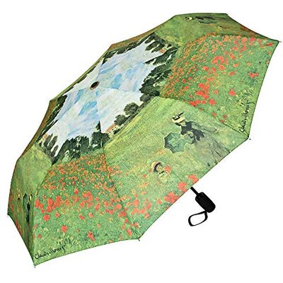 VON LILIENFELD Guarda-chuva bolso dobrável leve Claude Monet: Campo de papoila estável abertura e fecho automático resistente ao vento compacto VON LILIENFELD Guarda-chuva bolso dobrável leve Claude Monet: Campo de papoila estável abertura e fecho automático resistente ao vento compacto