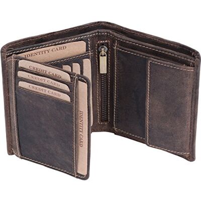 LEAS Carteira para senhores carteira para senhoras estilo vintage, pele autêntica, castanho vintage coleção '' LEAS Carteira para senhores carteira para senhoras estilo vintage, pele autêntica, castanho vintage coleção ''