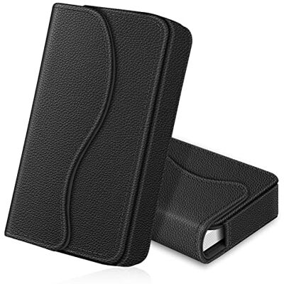 FINTIE Porta-cartões de comercial/carteira de cartão de crédito Porta-cartões de couro sintético com fecho magnético para homem e mulher FINTIE Porta-cartões de comercial/carteira de cartão de crédito Porta-cartões de couro sintético com fecho magnético para homem e mulher