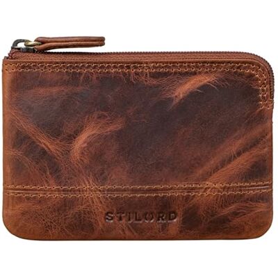 STILORD '' Chaveiro de Couro RFID Estojo para Chaves Porta-Moedas Mini Carteira de Pele para Mulher Homem Genuíno Vintage, Kara Cognac, Porta-moedas STILORD '' Chaveiro de Couro RFID Estojo para Chaves Porta-Moedas Mini Carteira de Pele para Mulher Homem Genuíno Vintage, Kara Cognac, Porta-moedas