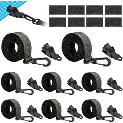 KAGEYMB Conjunto de 8 enroladores para piscina, dispositivo de enrolamento, fitas de fixação com clipes, fitas de fixação e acessórios, fita enroladora piscina para coberturas solares correias de KAGEYMB Conjunto de 8 enroladores para piscina, dispositivo de enrolamento, fitas de fixação com clipes, fitas de fixação e acessórios, fita enroladora piscina para coberturas solares correias de