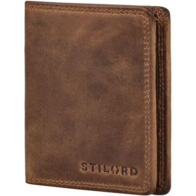 STILORD "" Grande Carteiras para Homem em Pele Carteira para Cartões com Proteção RFID para 8 Cartas Carteira Inteligente com Porta-Moedas de Couro Autêntico, Castanho Médio, S, Porta-moedas STILORD "" Grande Carteiras para Homem em Pele Carteira para Cartões com Proteção RFID para 8 Cartas Carteira Inteligente com Porta-Moedas de Couro Autêntico, Castanho Médio, S, Porta-moedas