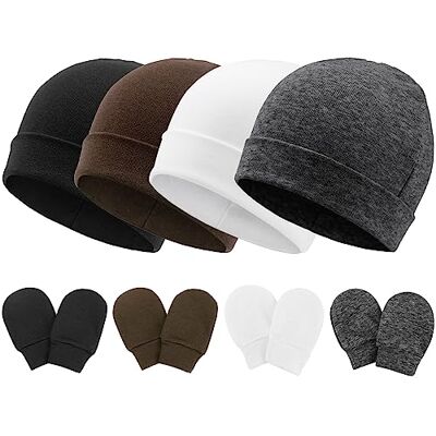 DRESHOW Bebé gorro e luvas para bebé recém-nascido bebé beanie chapéu para bebés crianças gorros DRESHOW Bebé gorro e luvas para bebé recém-nascido bebé beanie chapéu para bebés crianças gorros