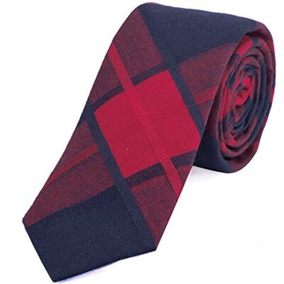 DonDon Gravata xadrez de algodão para homens de 6 cm vermelho azul escuro, Vermelho-azul escuro xadrez, Tamanho único DonDon Gravata xadrez de algodão para homens de 6 cm vermelho azul escuro, Vermelho-azul escuro xadrez, Tamanho único